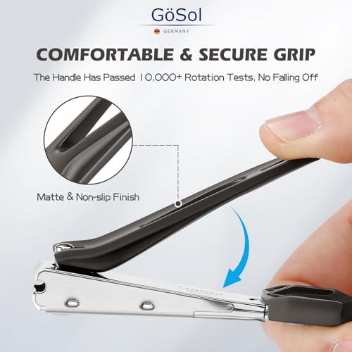 Nail Clippers Anti Splash Fingernail Cutter, Carbon Steel, Sharp Blades - color: Dark Gray
