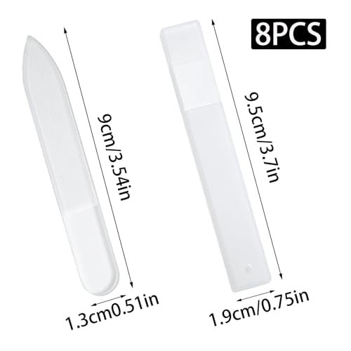 8 Pcs Pointed Glass Nano Nail File Set with Case - size: Style-3