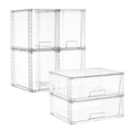Vtopmart Clear Stackable Storage Drawers, 6 Pack Wide Tall Set - style: 2 Wide+4 Large