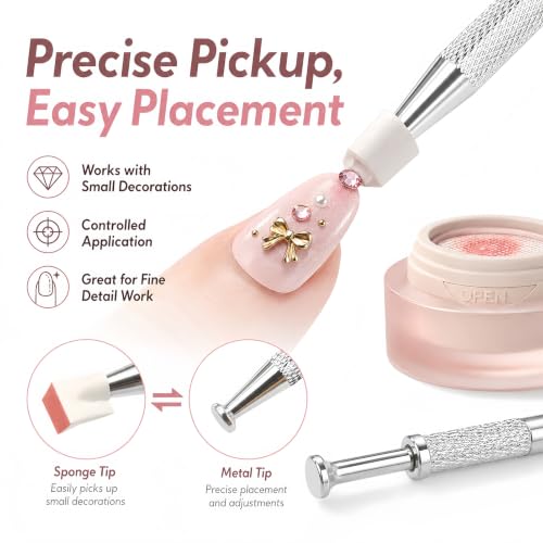 NovaCharm Nail Art Ombre Sponge Kit, Elastic Mesh Cushion Painting Gel with Dual-Ended Sponge Grabber Pen and 20 Replacement Sponge Cubes, Gradient Aura Blush Nail Design Tool Set - color: Pink