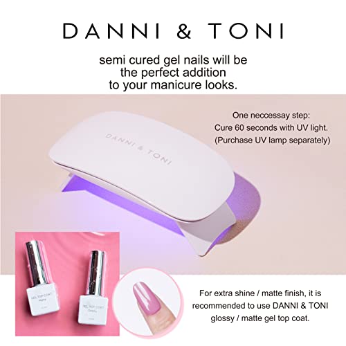 DANNI & TONI Semi Cured Gel Nail Strips White Gold Lines Laser Glitter Gel Nail Wraps 28 Stickers | Celestial Veins - color: Celestial Veins