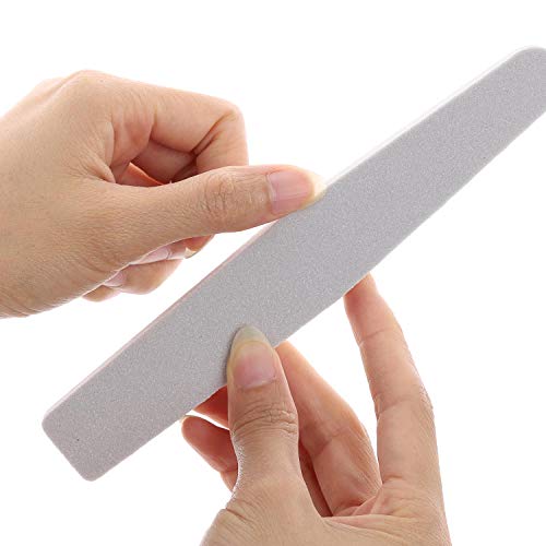 20Pcs Nail Buffer Block Sponge Washable Double Sided 100/180 Sanding Buffing Files (Gray) - color: Gray