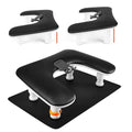 JODSONE U-Shaped Black Manicure Arm Rest for Nails Tech with Rotating 360°Built-In Phone Holder and Adjustable Nail Arm Rest Detachable Manicure Hand Rest for Salon Design (Includes Black Nail Mat) - color: Black-With Mat