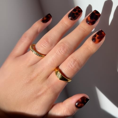 Glamnetic Press On Nails - Short Squoval, Glossy Fake Nails 30 Pc Full Kit - color: 1C - High Stakes