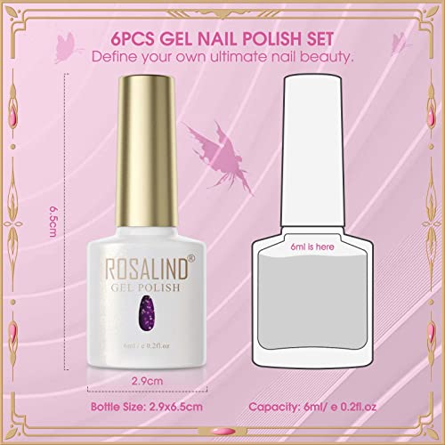 ROSALIND 6 Color Changing Gel Nail Polish, Thermal Gel Polish - color: Color Changing