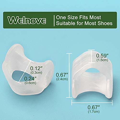 Welnove Gel Toe Separator, Pinky Toe Spacers, Little Toe Cushions, Small Toe Sleeves for Preventing Rubbing & Reducing Pressure (Pack of 12, Transparent) - color: Transparent