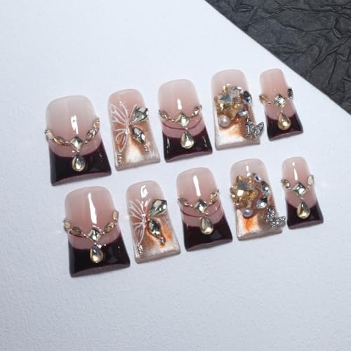 Handmade Duck French Press On Nails | Reusable & Salon Quality (O908, S) - color: O908, size: S