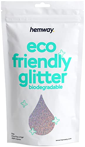 Hemway Biodegradable Glitter Silver Holographic 3.5oz Ultrafine - color: Silver Holographic, size: Ultrafine (1/128" 0.008" 0.2mm)