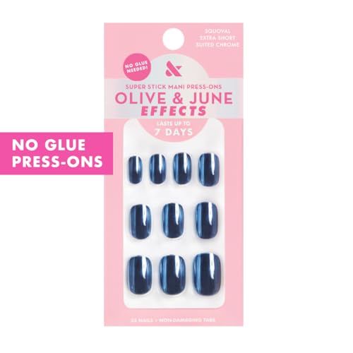 Olive & June Effects Super Stick Press-On Nails, Suited Chrome - color: Suited Chrome (Pack of 1)