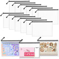 12 Pcs Sticker Storage Organizer Clear Zipper Pouches (11.4×8 Inches) - size: 11.4x8inch