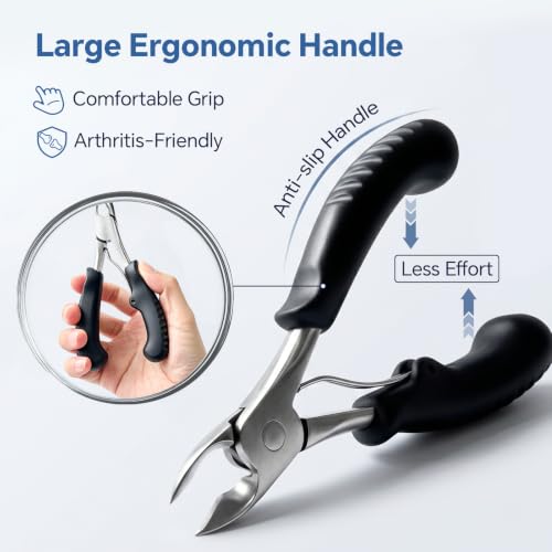 Heavy Duty Toenail Clippers for Men and Women Ingrown Toe Nail Clipper - size: Large (Black)