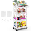 Goovilla 4 Tier Rolling Utility Cart Organizer with Removable Drawer, White - size: 4 Tier, style: White
