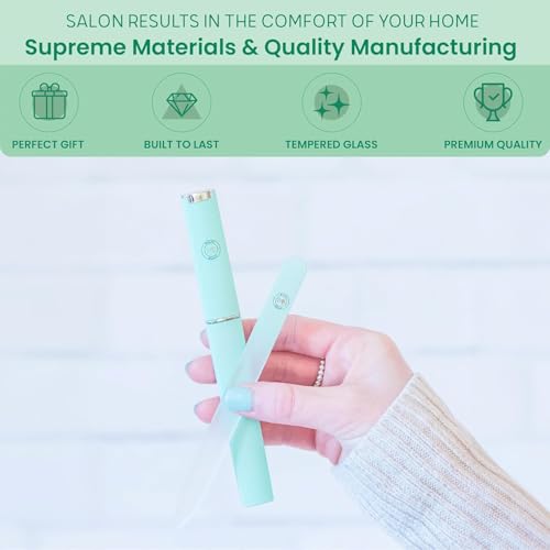 Malva Belle Crystal Glass Nail File for Women - Pastel Green (2mm) - color: Green, size: 2mm (Single)