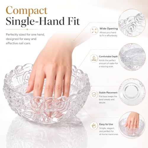 Manicure Bowl 1Pcs Glass Nail Soaking Bowl Acetone Soak Off Bowls Nail Art Remover Soak Soaker for Fingernail Toenail Caring Polish Removal, Home & Salon Use, Transparent