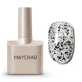 MAYCHAO 15ML Eggshell Glitter Gel Nail Polish 1Pc Easter Black Glitter Gel Polish Soak off Gel Polish Nail Art Manicure Salon DIY at Home, 0.5 OZ - color: Eggshell Glitter