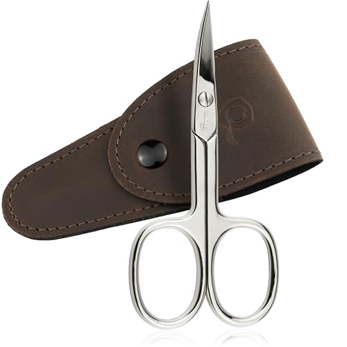 marQus Anti-Slip Curved Manicure Scissors - Precision German Steel - Micro-Serrated Blades to Prevent Slipping - Includes Premium Storage Case - color: Nail Scissors - Microserrated