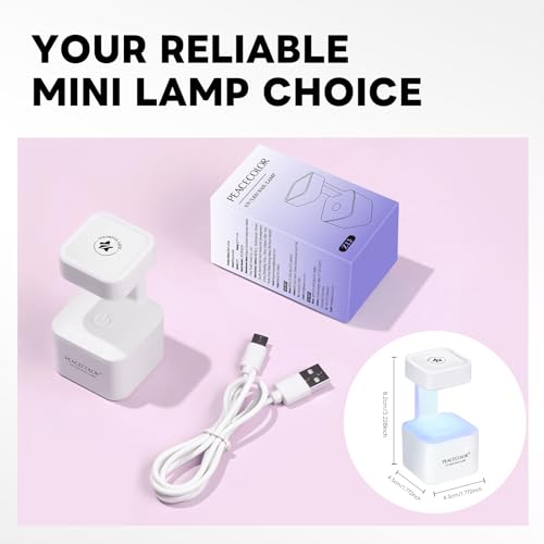 PEACECOLOR Mini U V Light for Gel Nails, Fast Curing 2 Timer Modes - color: Mini Nail Lamp