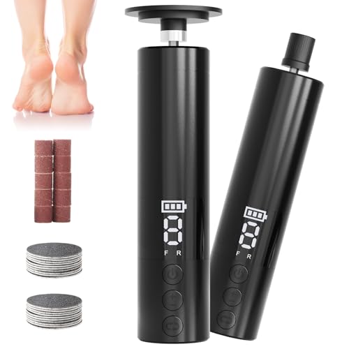 2-in-1 Electric Callus Remover for Feet Professional Pedicure Manicure Tool - color: Black 9 Speed