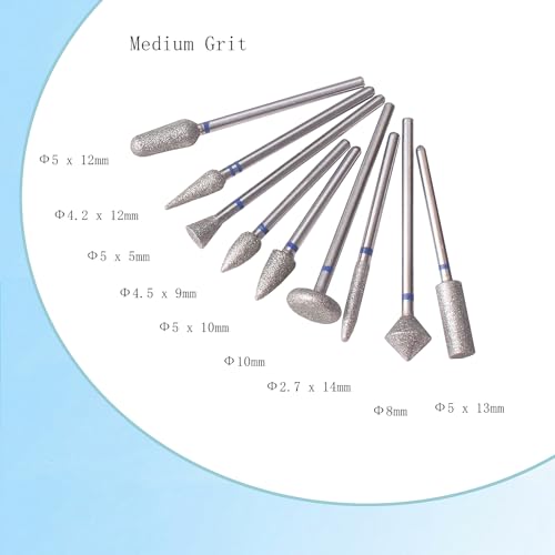 9pcs Manicure Pedicure Cone Barrel Sanding Disc Nail Drill Bits - size: Manicure and Pedicure Bits