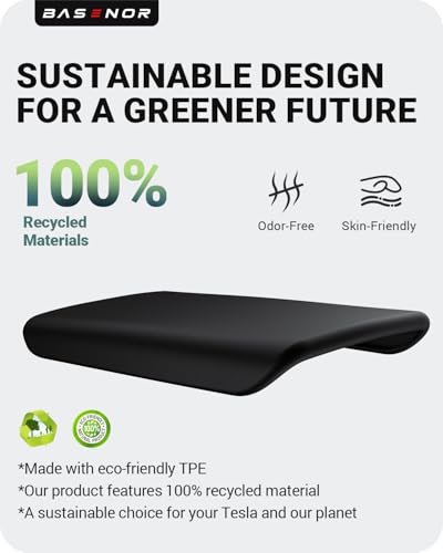 BASENOR Center Console Armrest Cover for Tesla Model S Model X 2021-2026 - size: Model S/X Black