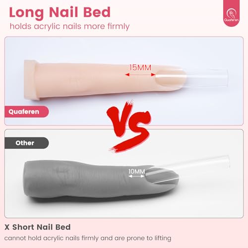 2PCS Silicone Practice Fingers for Acrylic Nails, Square Base, No.1 - color: Square Base-2PCS Color 1