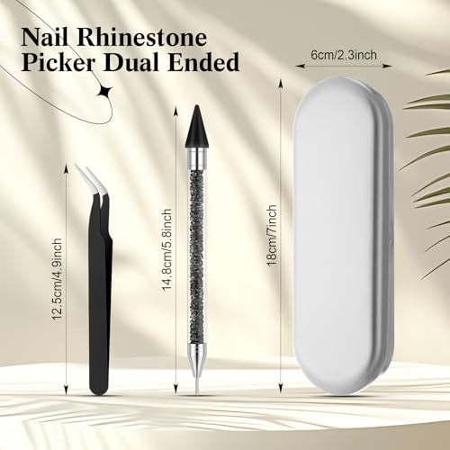 Tatuo Rhinestone Picker Tool Bedazzling Pen Dual Head, Black - color: Black