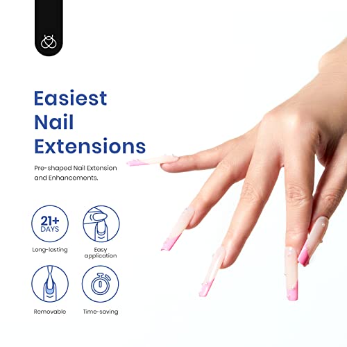 Beetles Gel Nail Kit Easy Extension Set, 240 PCS Long Square - color: Long Square 240pcs (Clear Kit)