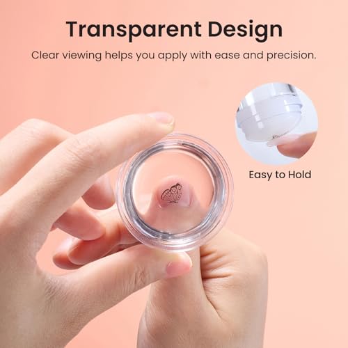 Beetles Nail Stamp French Tip Tool 4Pcs Short Clear Silicone Nails Stamping - color: D - Clear-4