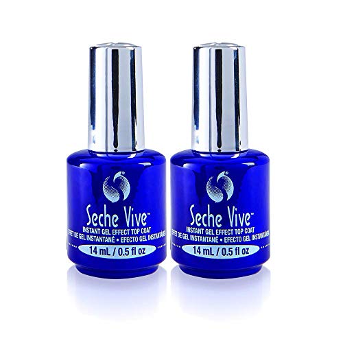 Seche Vive Instant Gel Effect Top Coat Nail Polish for Manicure, 2 Pack - color: Gel Effect Top Coat, size: 0.5 Fl Oz (Pack of 2)