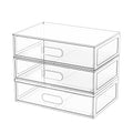 Clear Stackable Makeup Organizer with Drawer, 12''W Acrylic Storage Drawers - size: 3 Tier