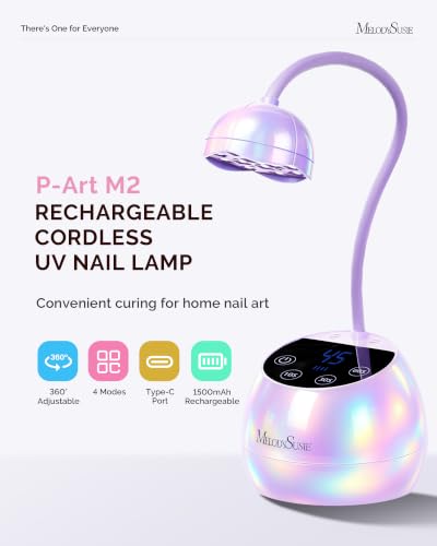 MelodySusie Gooseneck Cordless UV Nail Lamp P-ArtM2 Light for Nail Tips - color: Pearl Purple