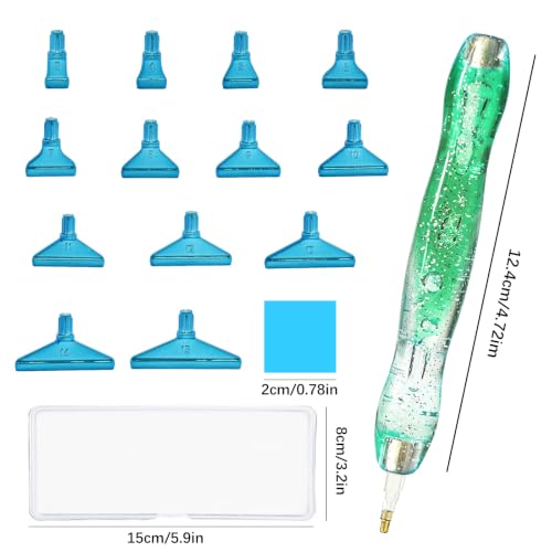 26 Piece 5D Ergonomic Diamond Art Painting Pens Kit,Green - color: Green