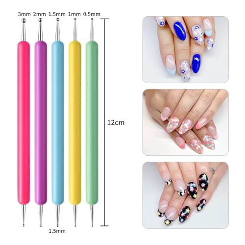 15 PCS Nail Dotting Tools Design Tools, Nail Dotting Pen Nail Art Tools - color: 15 PCS