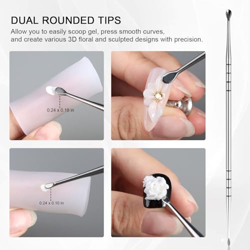 3D Nail Art Sculpting Tools, Dual-Head Carving Pens for Gel