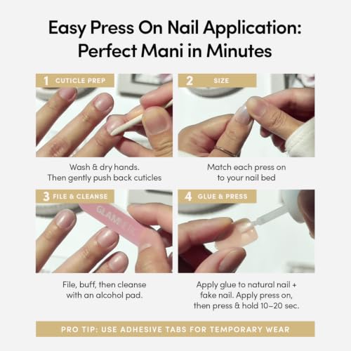 Glamnetic Press On Nails - Short Almond, Glossy Fake Nails 30 Pc Full Kit - color: 3 - KILLAZILLA