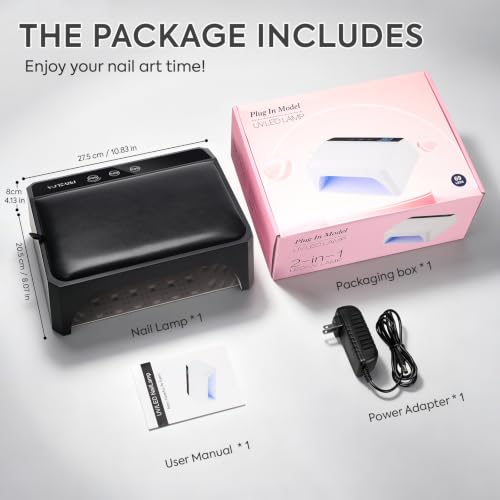 UV Light for Gel Nails, 120W UV LED Nail Lamp with Two-Hand Design - color: Black