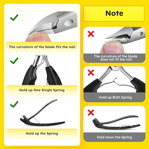 Nail Clippers for Seniors, Heavy Duty Long Handle Ingrown Toenail Clippers - size: Angled Head 6pcs