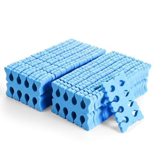100 Pcs Sponge Toe Separators Soft Finger Separators Premium Pedicure Tool Kit Flexible Toe Divider Spacer for Polishing Pedicure Manicure Coating Nail Art Beauty Accessories (blue) - color: blue