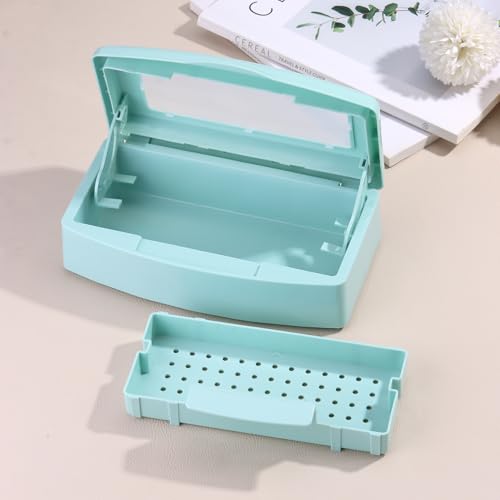 SUTOKAKA Nail Tool Sterilizer Box Plastic Disinfectant Container, Blue - color: Liftable Blue