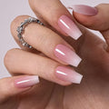 CurvLife Medium Coffin Ombre Press On Nails, Gradient Glow Pink, Soft Gel - color: Gradient Pink