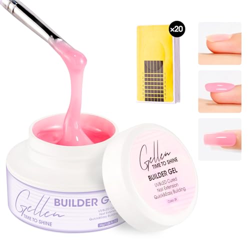 Gellen Pink Nail Builder Gel, 30 g UV/LED Nail Extension Gel UV Soak-off - color: Pink
