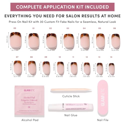 Glamnetic Press On Nails - Short Squoval, Glossy Fake Nails 30 Pc Full Kit - color: 2C - The Trendsetter