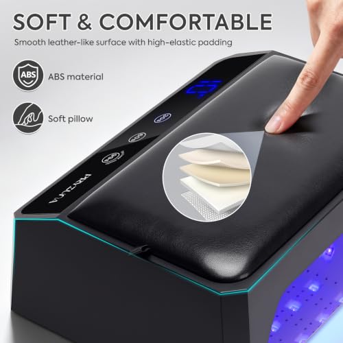 UV Light for Gel Nails, 120W UV LED Nail Lamp with Two-Hand Design - color: Black