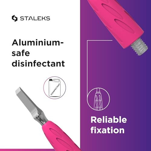 STALEKS PRO UNIQ Combo Straight Blade Cuticle Pusher Tip, Replaceable Part - size: for manicure, style: straight blade