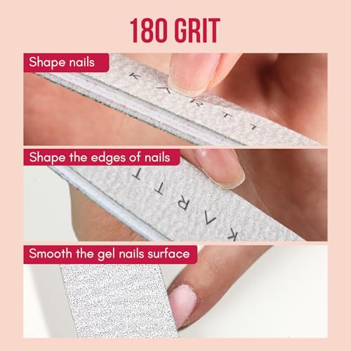 Makartt 100/180 Grit Nail Files, 20PCS Zebra Emery Boards for Nails - size: 20pcs-100/180Grit