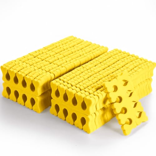 100 Pcs Sponge Toe Separators Soft Finger Separators Premium Pedicure Tool Kit Flexible Toe Divider Spacer for Polishing Pedicure Manicure Coating Nail Art Beauty Accessories (yellow) - color: yellow