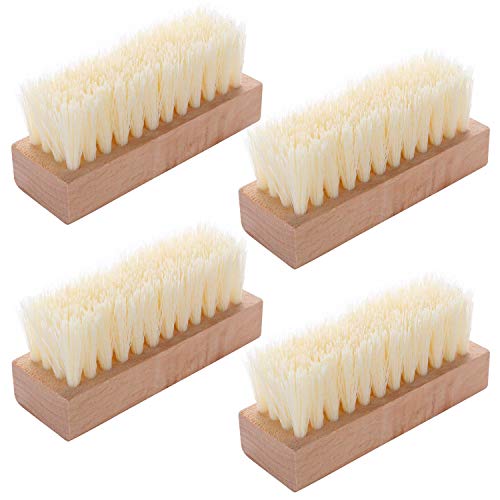 4 Pack Nail Brush for Cleaning Fingernail, Wooden Hand Nail Scrub Brush