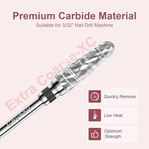 3/32" 2PCS Clean Cone Carbide Cuticle Cleaner Bit for Nail Prep & Cleaning - color: 008 Silver, size: XC