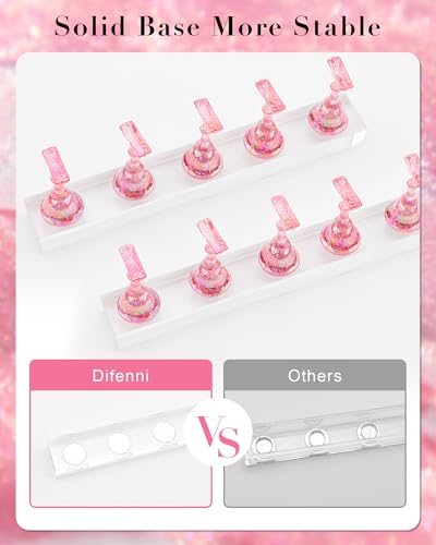 Nail Stand for Press Ons Magnetic Nail Tips Nail Holder for Painting Nails Fake Nail False Nail Design with Reusable Adhesive Putty Practice Nail Art Tools for Home Salon DIY Beginner Supplies - color: A-Flower