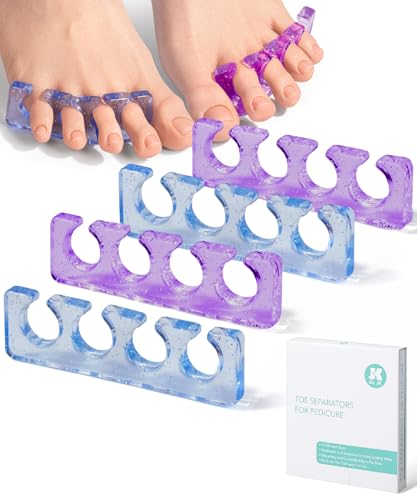 Dr. JK- Gel Toe Separators for Pedicure, 2 Pairs Blue & Purple - color: Blue & Purple